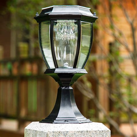 Create a new garden feature with a solar plant stand or light post. Exterior Outdoor Solar powered LED Garden Yard Pillar ...