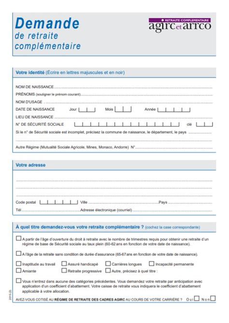 Comment Faire Une Demande De Retraite Complémentaire Agirc Arrco Free