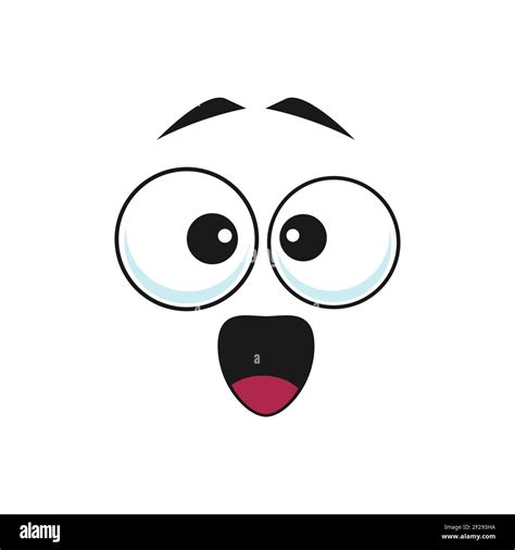 Happy Cartoon Face Vector Icon Surprised Fascinated Emoji Wow Facial