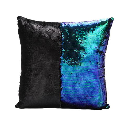 Reversible Mermaid Sequin Pillow Case Cover Glitter Sofa Cushion Double