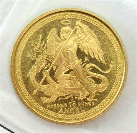 1986 Isle Of Man 110 Oz Gold Angel Coin Key Date Low Mintage Sealed
