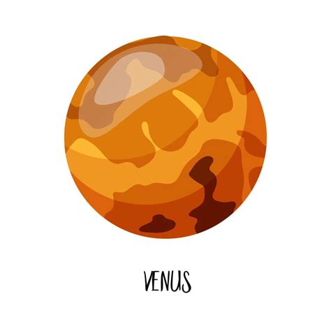 Planetas Del Sistema Solar De Dibujos Animados Venus 7570257 Vector