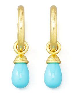 P Elizabeth Locke Turquoise Earring Pendants Turquoise Blue Yellow