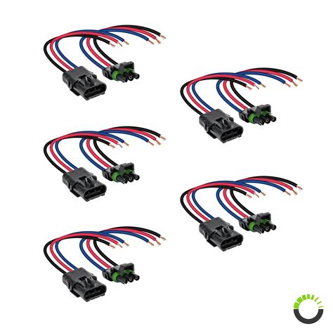 5pc 3 Wire Weather Pack Connector Kit Assembled With 10 12 Awg Wires