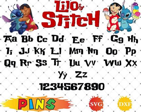 Lilo And Stitch Font Svgdxflilo And Stitch Alphabet Lilo And Stitch