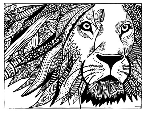 Printable Lion Coloring Pages For Adults Mewarnai Alat Komunikasi