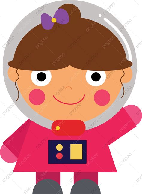 Handrawn Cute Little Astronaut Girl Child Astronaut Space For Kids