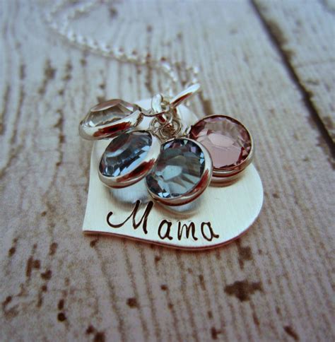 Mother S Day Jewelry Birthstone Necklace For Mom Nana Etsy