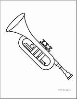Trumpet Coloring Getcolorings Clip Printable sketch template