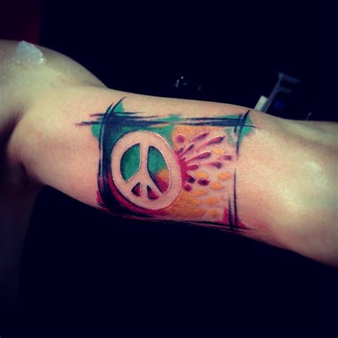 55 Best Peace Sign Tattoo Designs Anti War Movement Symbol 2019