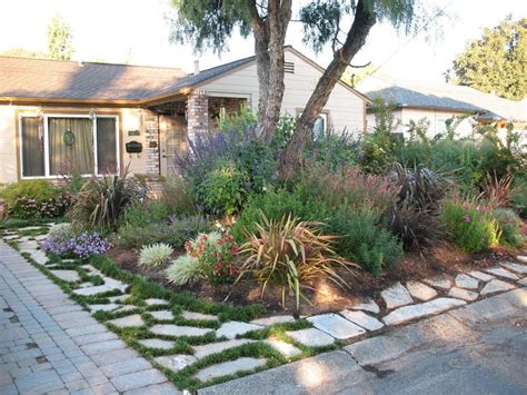 Drought Tolerant Contemporary Front Yard In Win Drought Tolerant