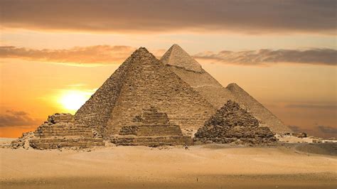 wallpaper temple landscape sunset architecture desert pyramid egypt plateau monument