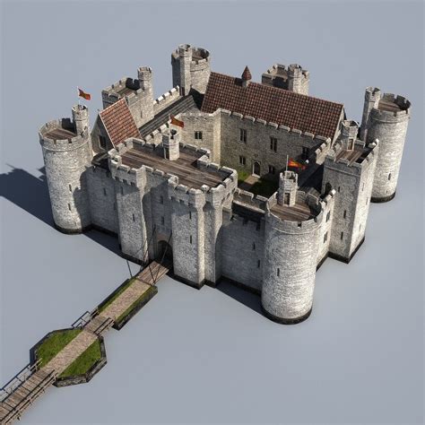 3d Medieval Water Castillo De Fantasía Castillo Medieval Arquitectura