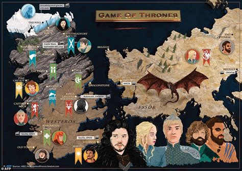 Game Of Thrones Map Map Of All Westeros Houses Game Of Thrones Map