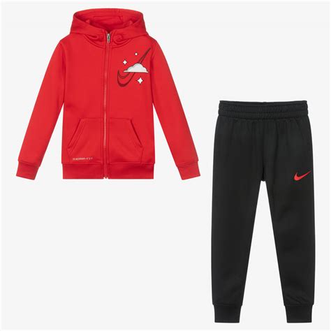 Nike Boys Red And Black Tracksuit Childrensalon Outlet