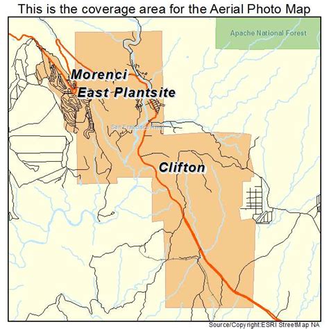 Aerial Photography Map Of Clifton Az Arizona