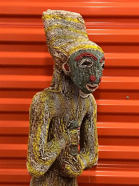 African Art Tribal Art Beaded Bamileke Statue From Cameroon Etsy