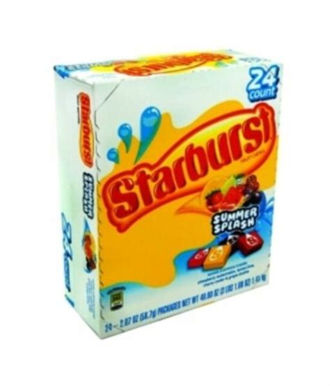 Starburst Summer Splash Fruit Chews Candy Bulk Box Of 24 Packages