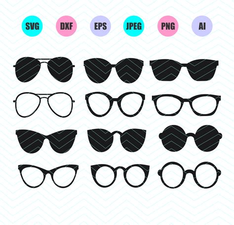 Sunglasses Svg Dxf Eps Png Ai Cut Vector File Silhouette Cricut