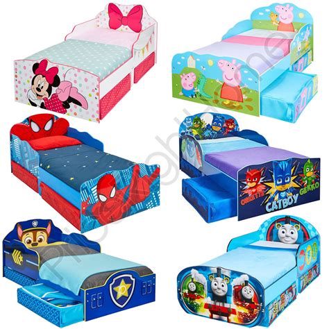 Disney Character Toddler Junior Beds With Storage 3 Mattress Options