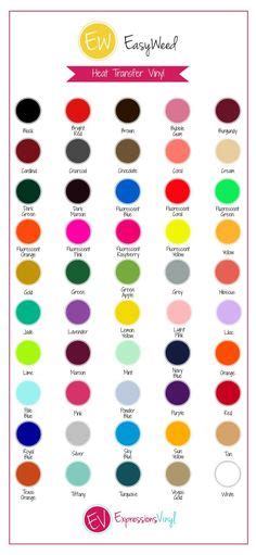 19 Cricut Color Charts Ideas Expressions Vinyl Vinyl Colors Cricut