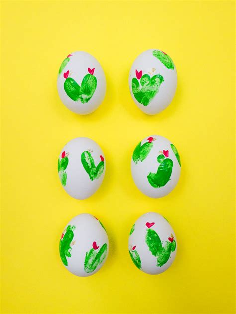 Diy Fingerpaint Cactus Easter Eggs The Homesteady