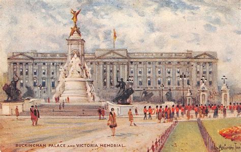 Br74831 Buckingham Palace And Victoria Memorial Painting Postcard