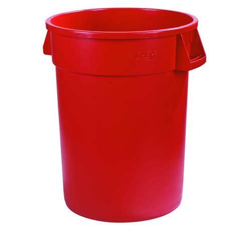 Carlisle Bronco 44 Gal Red Round Trash Can 3 Pack 34104405 The