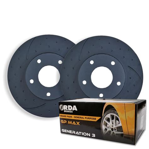 Rda Dimpled Slotted Front Disc Brake Rotors Rda Pads For Ford Falcon