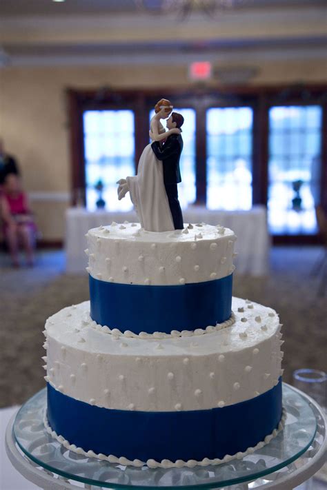 Our Chocolate Wedding Cake Blue Ribbon Around With Edible Pearls And