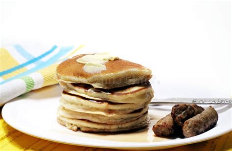 Pancakes And Sausage Stock Photo Image Of Dish Pancakes 3069688