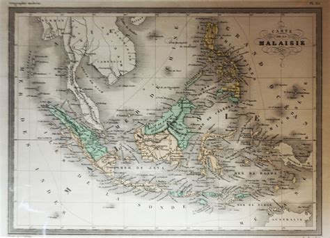 Antique Map Of Malaysia By Vuillemin 1843bartele Gallery