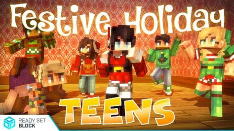 Festive Holiday Teens By Ready Set Block Minecraft Skin Pack