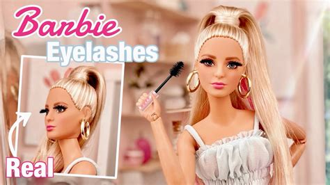 Giving Barbie Dolls Real Eyelashes Doll Eyelash Extensions Youtube