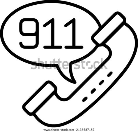 911 Call Icon Out Line Vector Stock Vector Royalty Free 2133587157