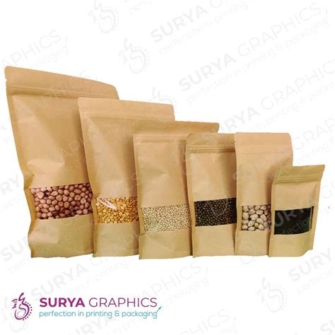 Kraft Paper Stand Up Pouch With Window At Rs 250piece Ganapathy