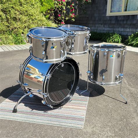 Vintage Ludwig Stainless Steel Drum Kit 12131622 Reverb