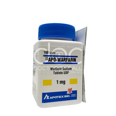 Beli Apo Warfarin 1mg Tablet Kegunaan Sukatan Kesan Sampingan