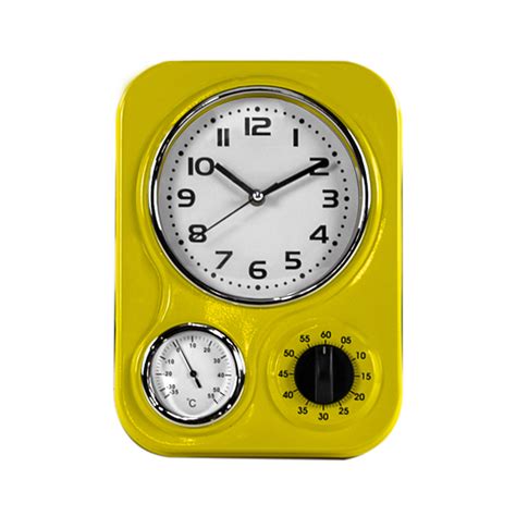 Cool Retro Yellow Metal Kitchen Clock I 2020