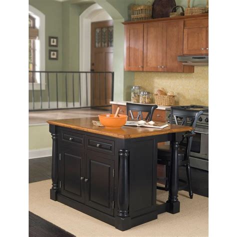 Enjoy free shipping on most stuff the focal point of any kitchen, an island counter, is a perfect place to cook prep and serve or just. Home Styles Monarch Black Kitchen Island With Seating-5008 ...