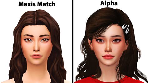 I Made A Maxis Match And Alpha Cc Version Comparison Sims4