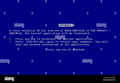 Écran bleu de la mort BSOD Plantage du système Rapport Renseignements Vector Illustration