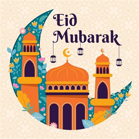 Eid Mubarak Floral Background 2211403 Vector Art At Vecteezy