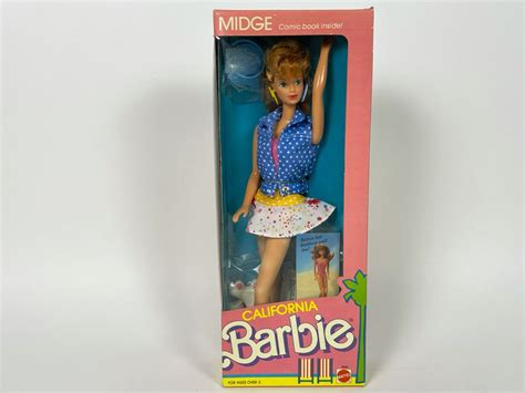 Midge California Barbie With Comic Book New In Box Doll Mattel 1987