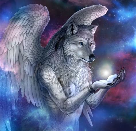 Guardian Angel Fantasy Wolf Werewolf Art Anime Wolf