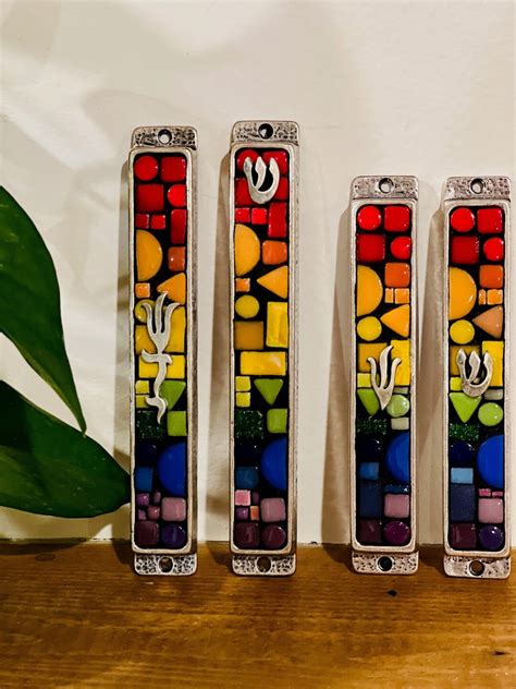 Mosaic Handmade Mezuzah Mosaic Art Judaica Judaic Art Etsy