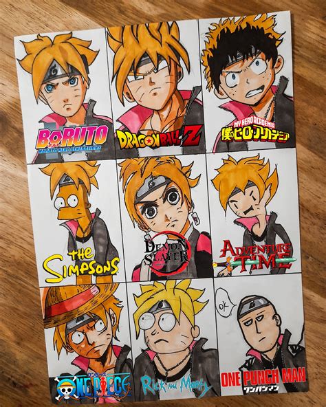 I Drew Boruto In 9 Different Art Styles More On My Instaartsbykunal