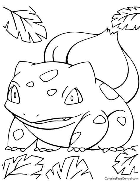 Pokemon Bulbasaur Coloring Page 01 Coloring Page Central