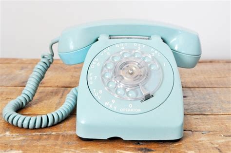 Vintage Blue Rotary Telephone Etsy