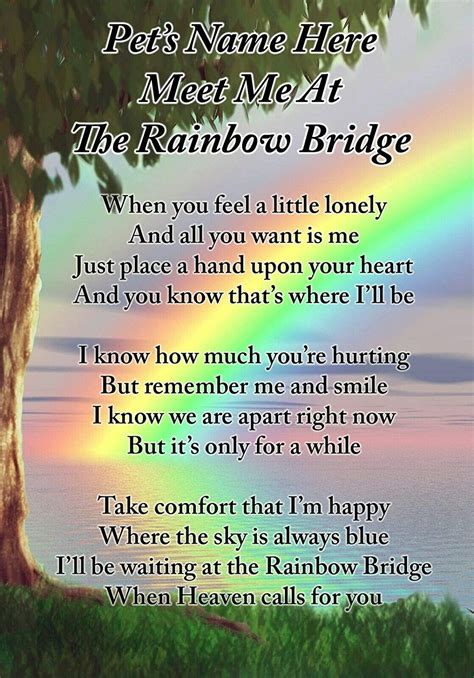 Rainbow bridge free printable poem. 55 Unique Funeral Poems Rainbow - Poems Ideas